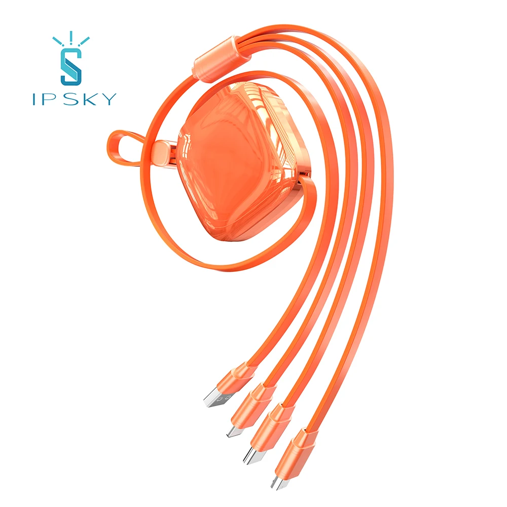 IPSKY заводской Новый Магнитный зарядный кабель micro usb one drag three data line