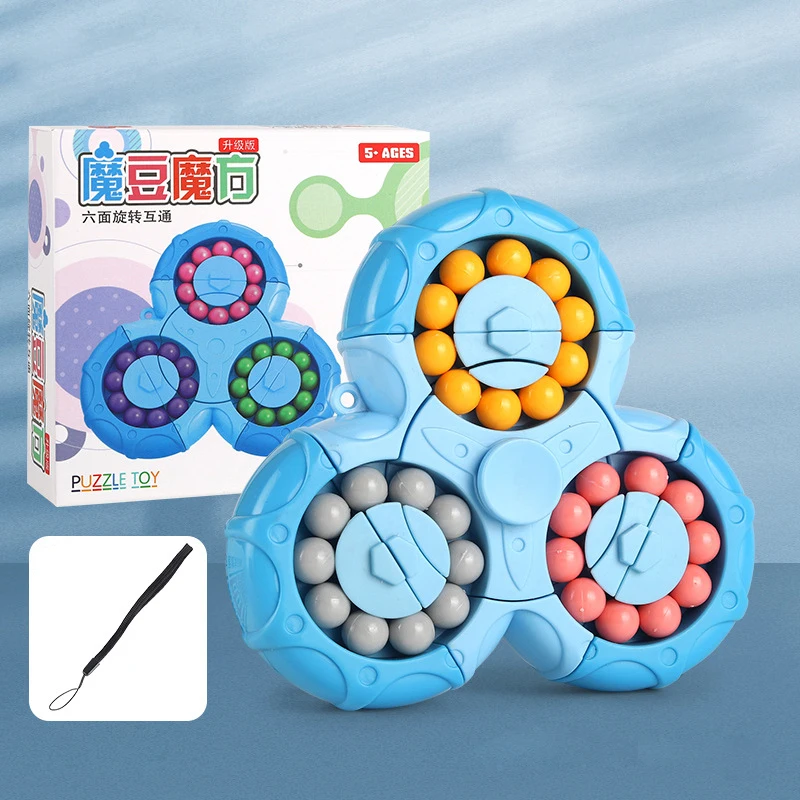 Wholesale Unique puzzle Finger Spinners Toys Cube Rotating Magic colorful Bean cube toy for children