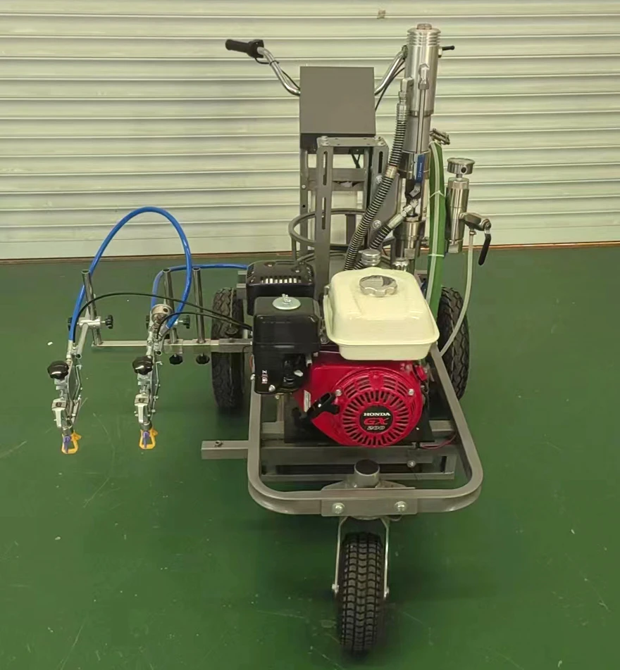 factory direct selling QH980H  cold jet high pressure airless road marking sprayer with glass bead spreader Honda engine