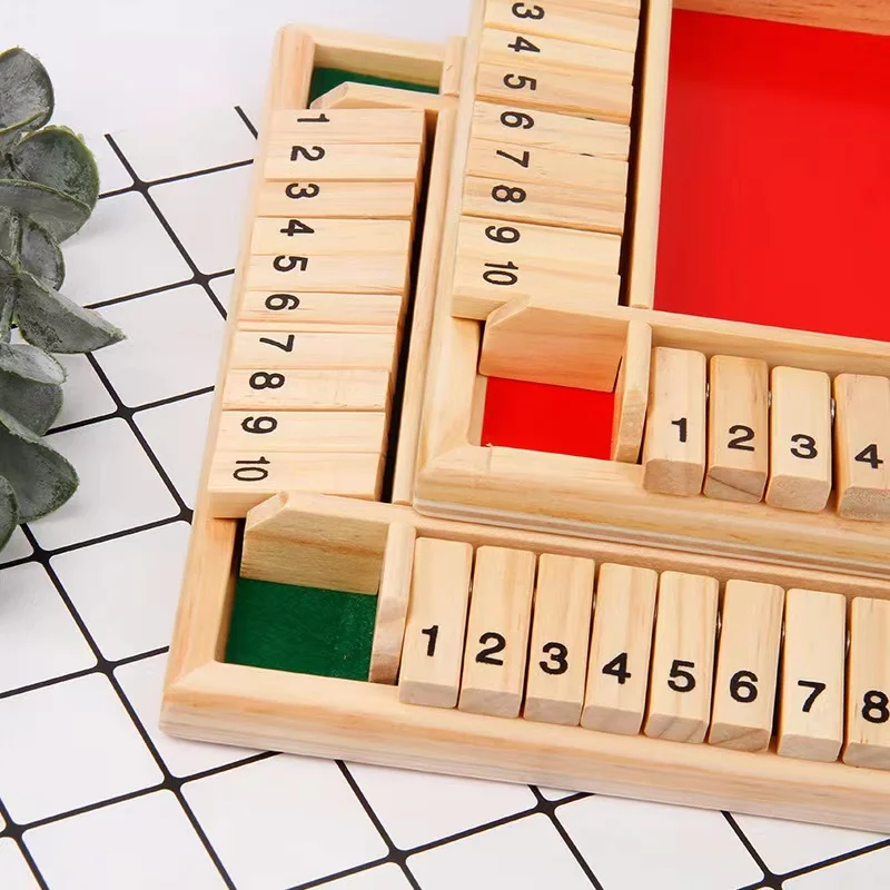 22 Cm Wooden Shut The Box Game Educational Toys Games For Kids ,Wood Number Board Board Games