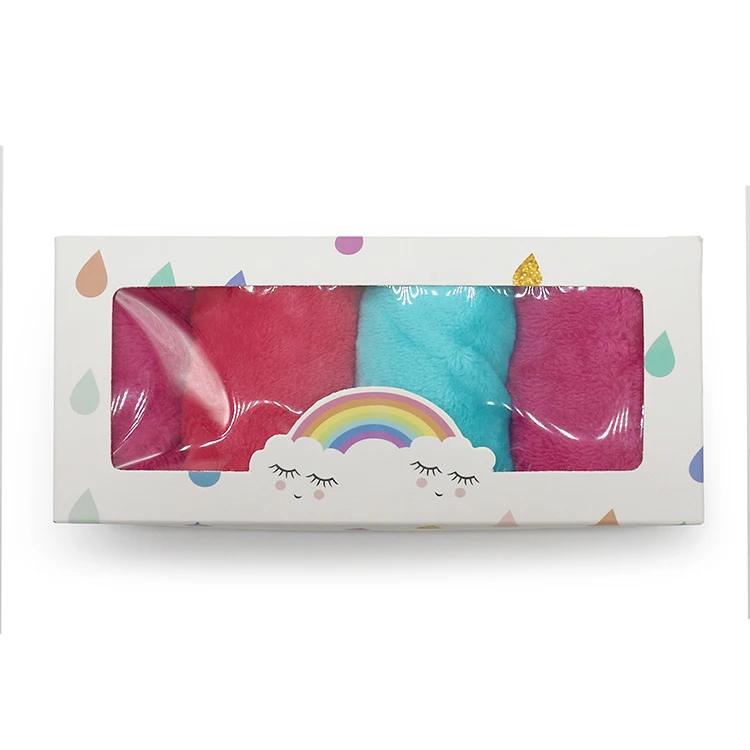 Best quality colorful makeup remover towel hair band makeup remover pads towel set for women