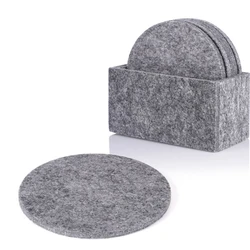 Wholesale cheap grey color felt round cup coaster