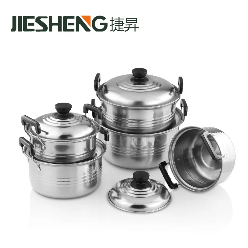 Hot bulk sale 410 stainless steel 10 pcs cookware set cookware with lids