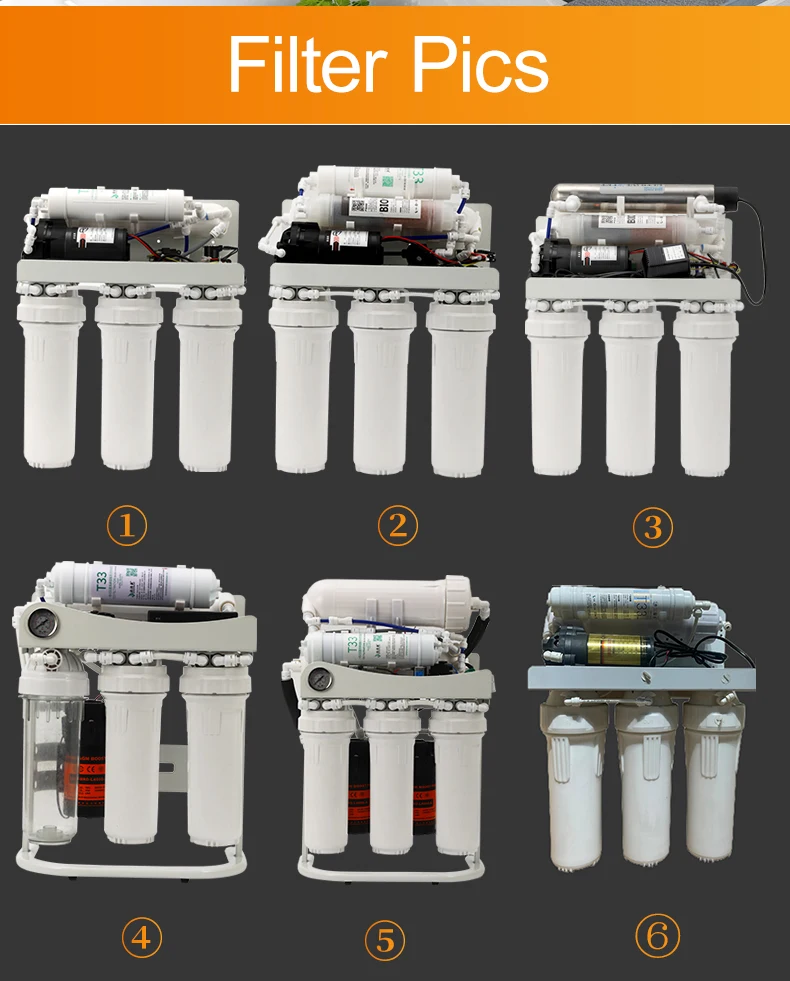 110V 220V alkaline water ionizer machine reverse osmosis 5 6 7 Stages 75GPD 100GPD 400GPD 600GPD UF RO Purifier Water Filter