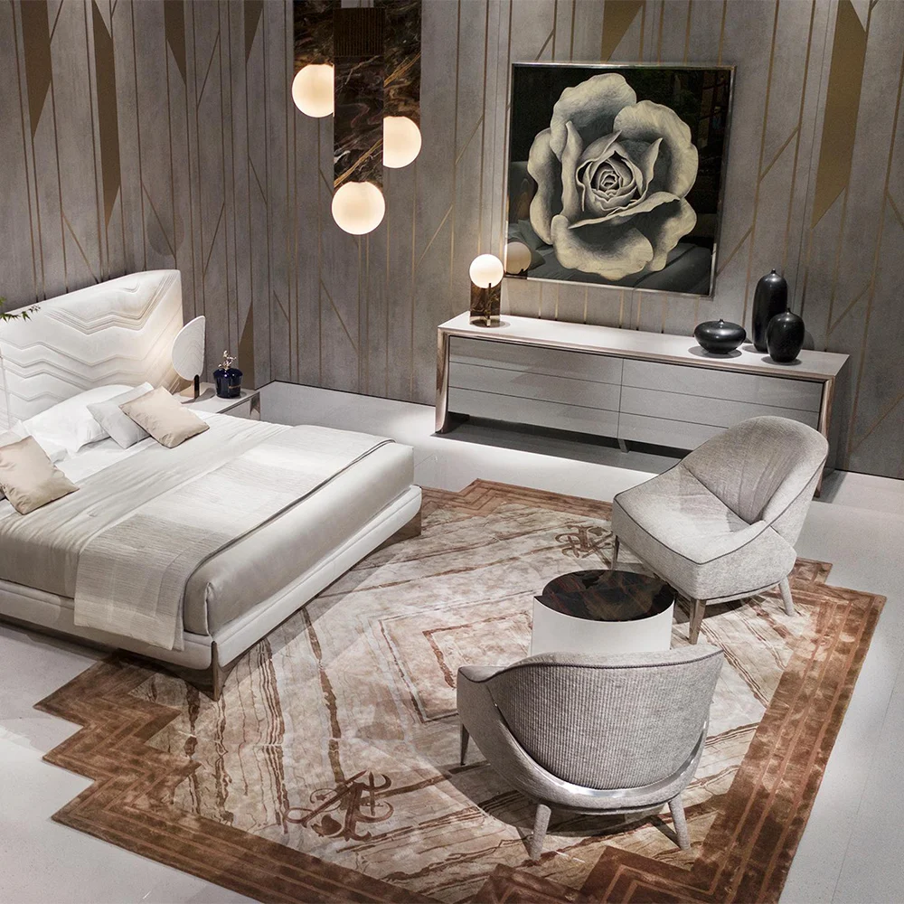 hand made fancy thick big size custom carpet competitive price living room luxury modern carpet with logo