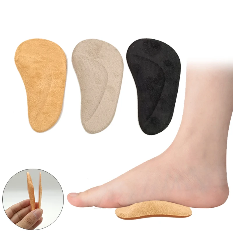 Plantar Fasciitis Arch Support Shoe Insoles Thicken Gel Arch Pads for Flat Feet Self-Adhesive Arch Cushion Inserts for Men&Women
