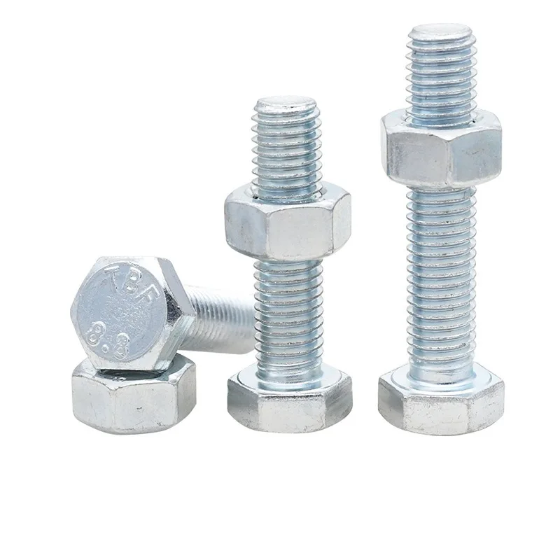 M3 M4 M5 M6 M8 Grade8.8 10.9 12.9 High Strength Carbon Steel Zinc Plated Black Oxidized Stainless Steel Hex Bolts and Nuts