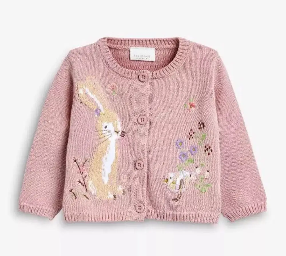
Ivy90025A European animal design winter cardigan embroidery knitted Christmas girls kids sweaters 