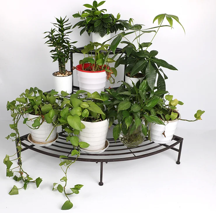wholesale modern midcentury decor home decorative foldable lader type three tier corner flower rack plant stand