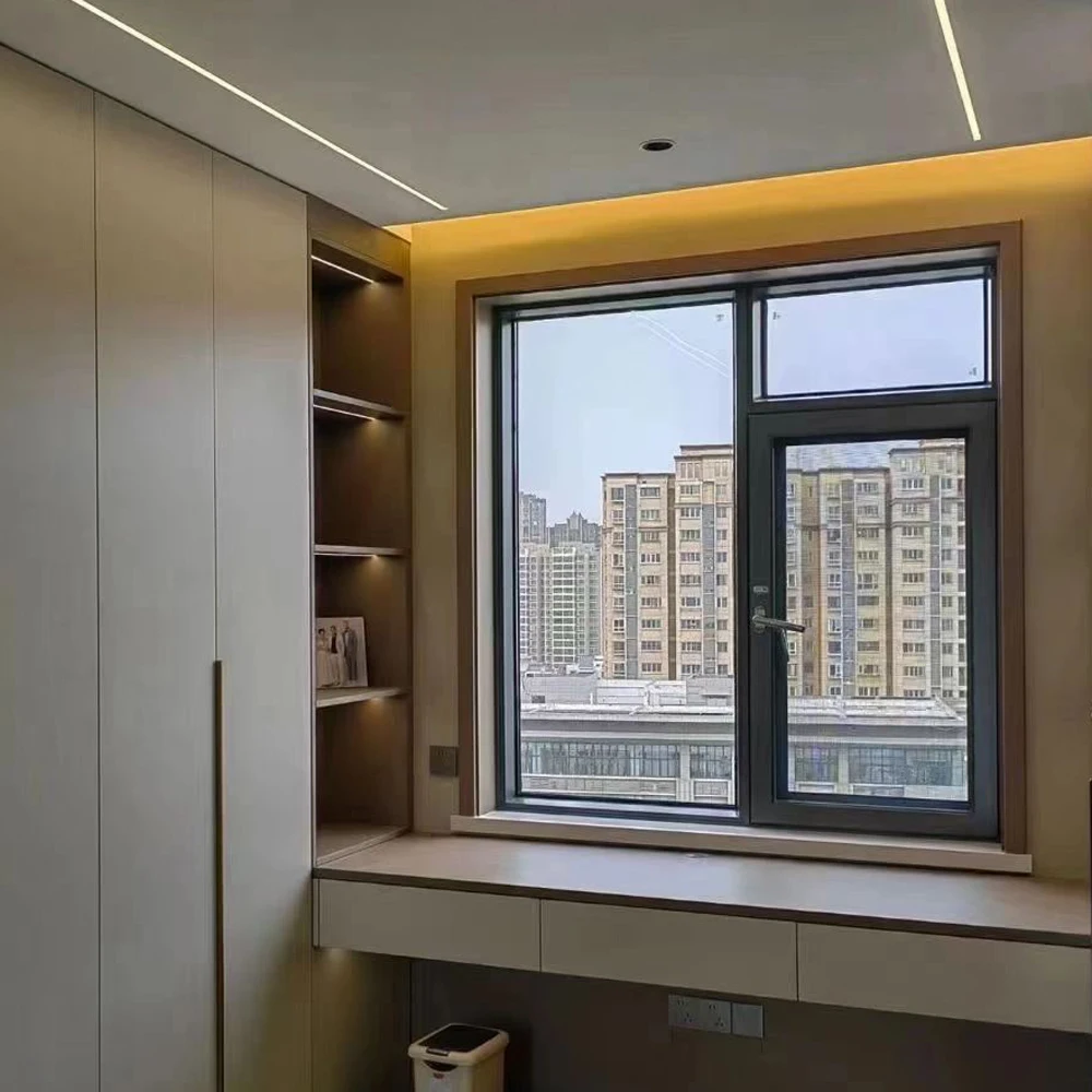 Windowall GE85 Aluminum Casement Window Rubber Seal Burglar Proof Windows