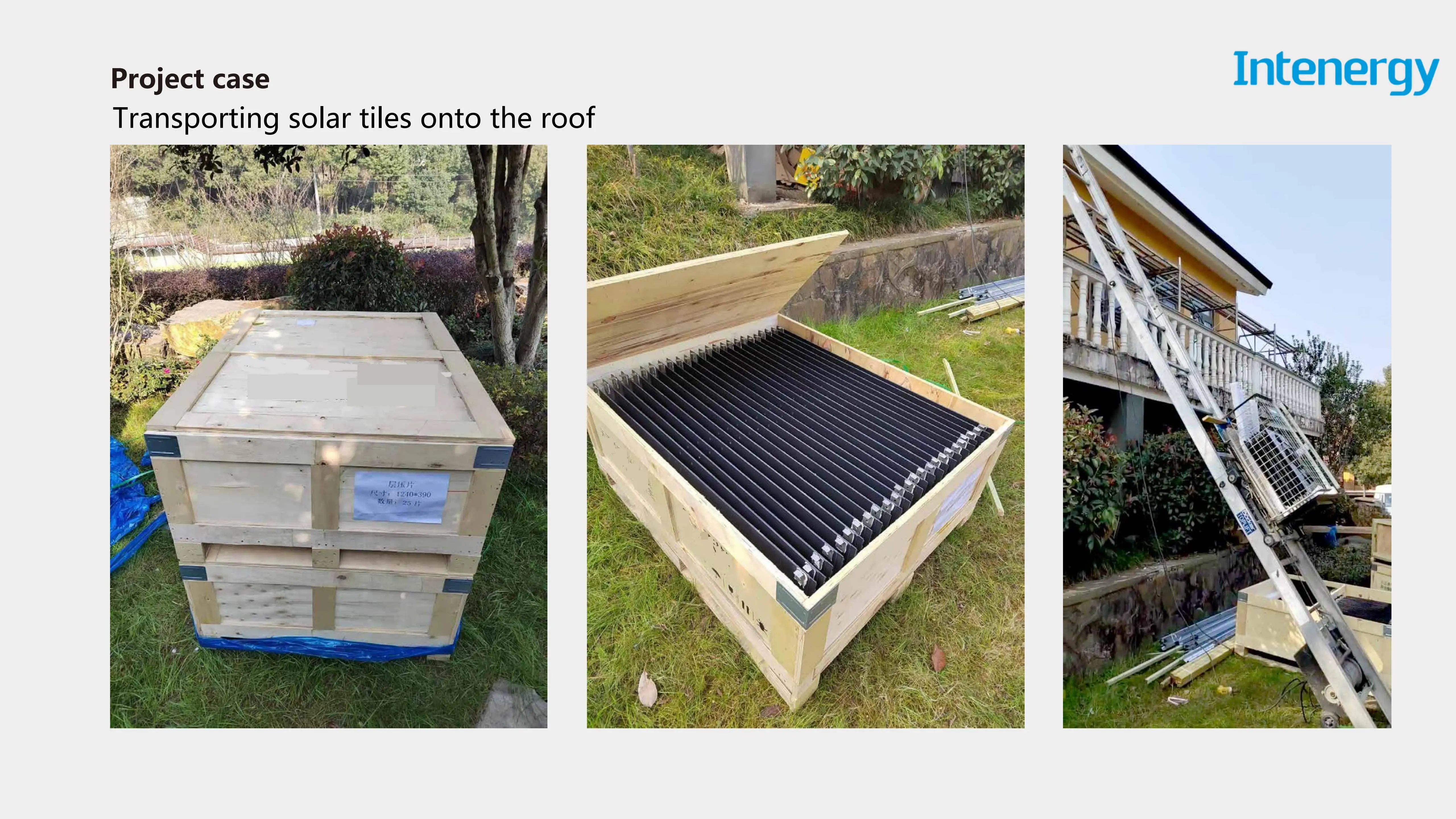 Intenergy  Solar bipv panel roof transparent solar tile and cell panel 70w system design for color BIPV