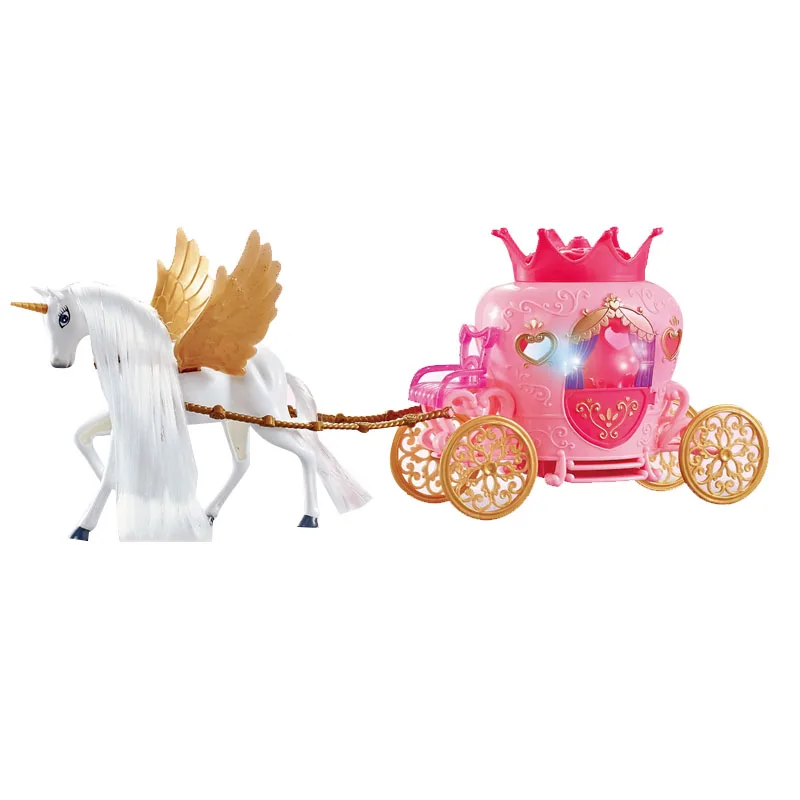 Novelty items cinderella toy carriage for gift girl princess horse carriage toy with music