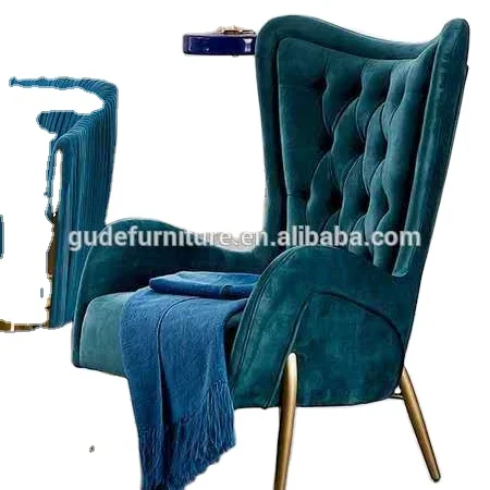 2024 Fashion light Luxury living room gold sofa chair  with red fabric for sale GD-SF03-SG