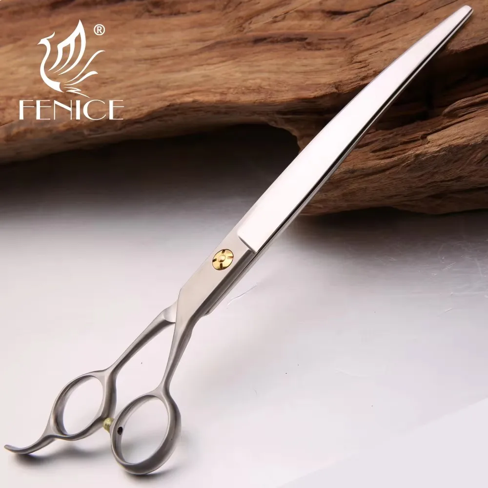 Fenice Custom Logo/screws/size Pet Grooming Scissors Curved Shears for Dog Haircut Pet styling