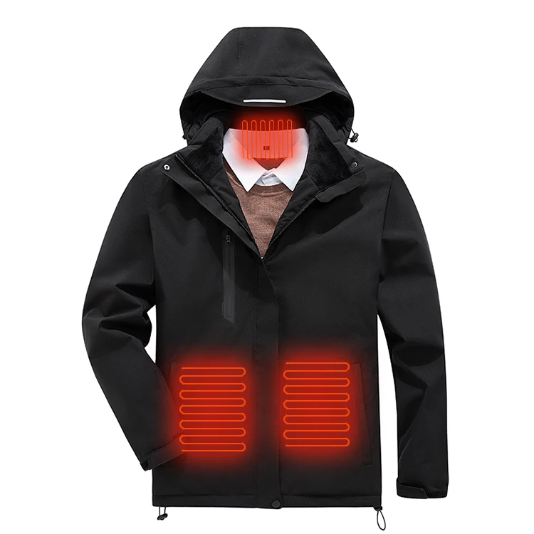 USB Hood Waterproof Windproof Clothes Heated Jacket Electric Heating Coat for man woman