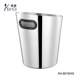 Hot-selling stainless steel buckets for champagne with handle for bar metal beer bucket ice bucket