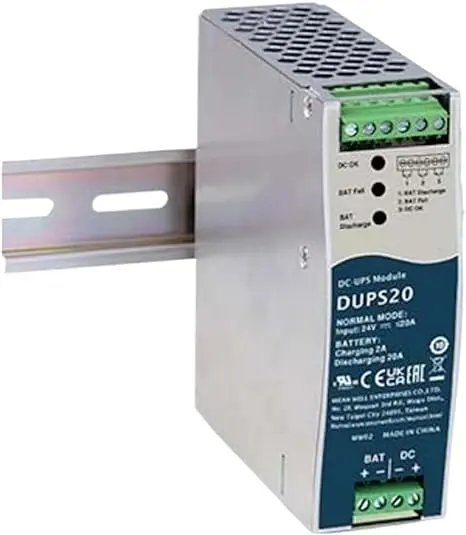 Mean Well DUPS2024V 20A DIN Rail Type Uninterruptible DC-UPS Module Power Supply