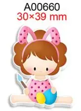 Bunny and Princess Cartoons Print Easter Resin DIY 50pcs/lot for Bow Craft Holiday Decorations Material