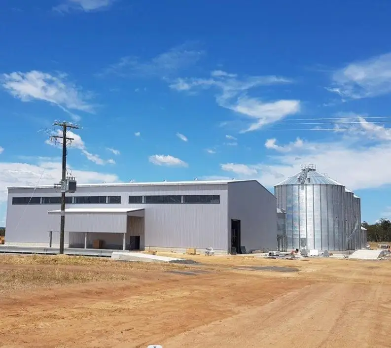 Steel structural poultry house for pigs with stainless steel crate system and other automatic equipment