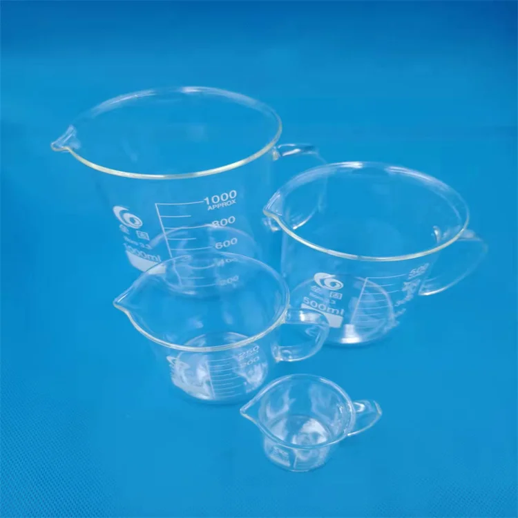 Laboratory Glassware Beaker Borosilicate 3.3 Glass Beaker  With Handle