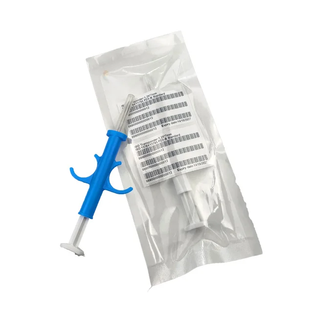ICAR Certified FDX-B RFID Animal ID Glass Tag Waterproof PVC Microchip Dog Cat Syringe Transponder Tag 134.2KHz