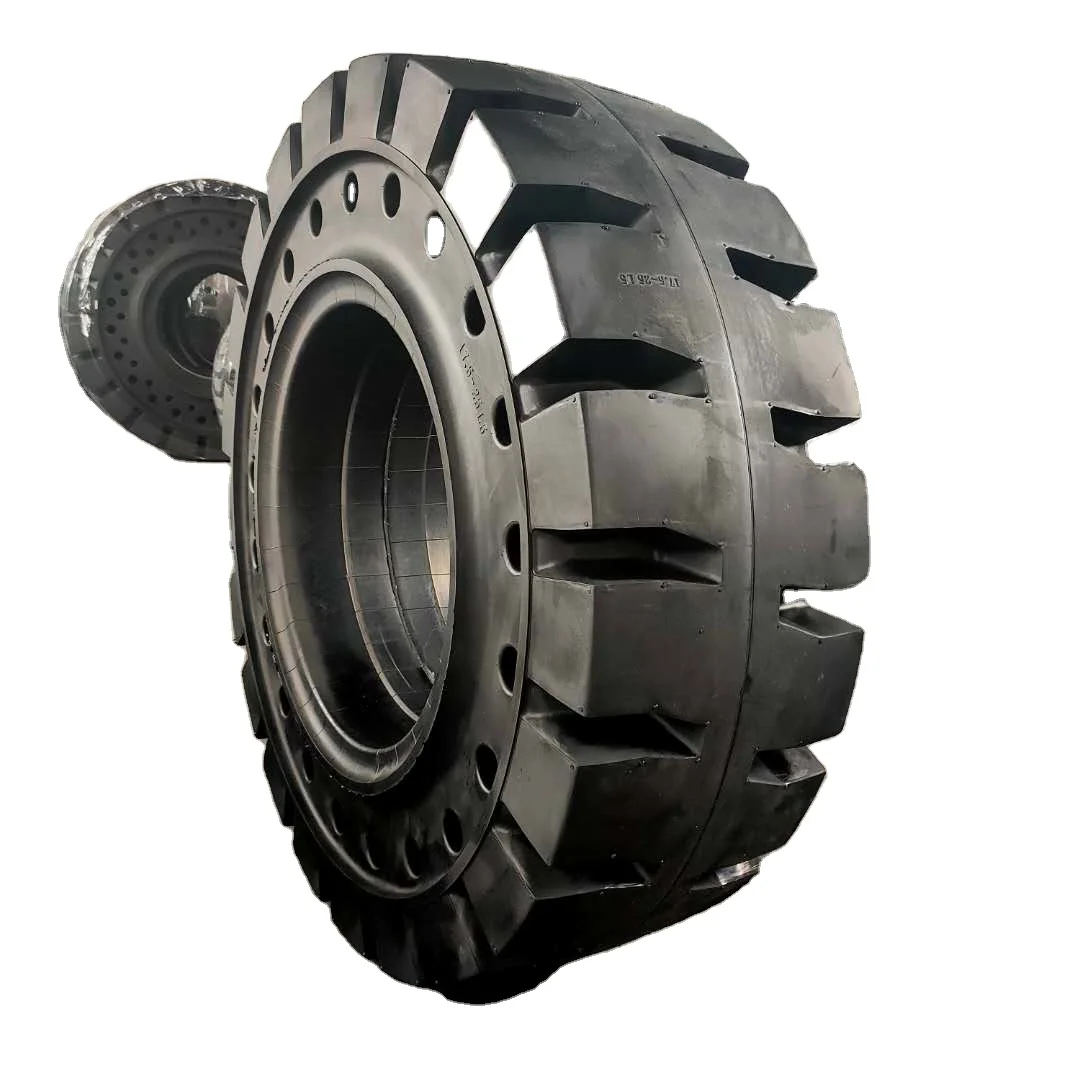 17.5-25  Construction machinery Loader forklift solid tires 17.5 23.5-25 load solid tires can be equipped with steel rims