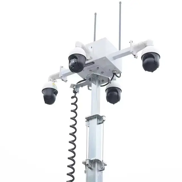 BIGLUX  self-powered solar cctv trailer remote access led light tower off-gird work side video surveillance mobile CCTV  trailer