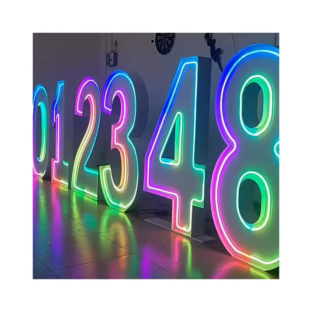Number Sign for Party letter Custom Neon Light With Free Design Acrylic Light Up RGB Neon Light