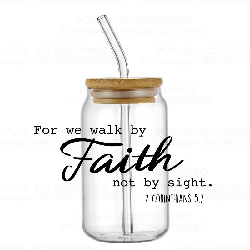 Daily Quote Waterproof UV DTF Libby Wrap Transfer Decals Custom Designs Pegatina 3D Cup Stickers for Glasses