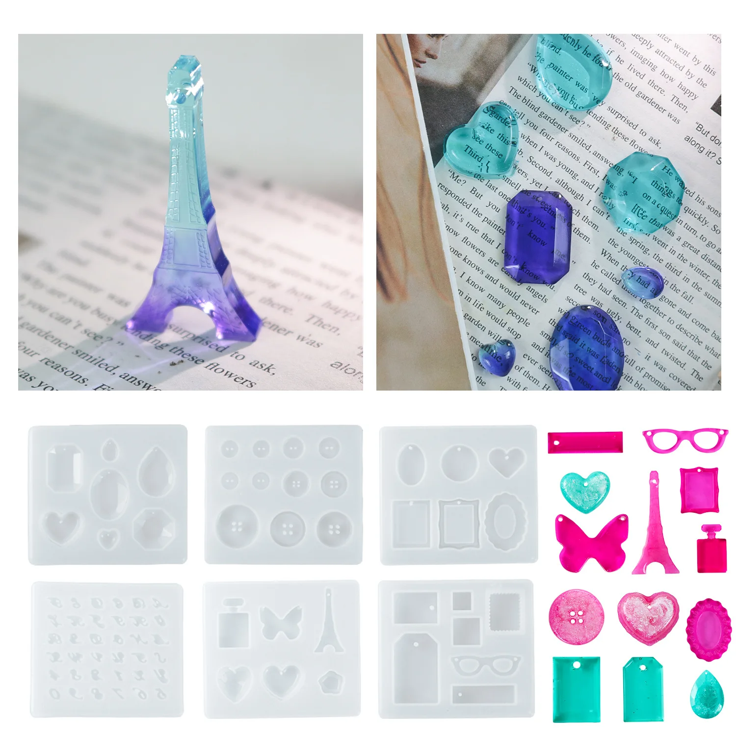 Silicone Molds for Epoxy Jewelry  DIY Resin Casting for Pendant Earrings Necklace Keychains
