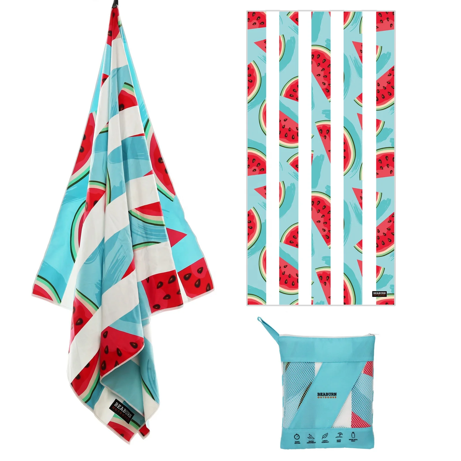 free sample custom low MOQ print anti sand free microfiber beach towel