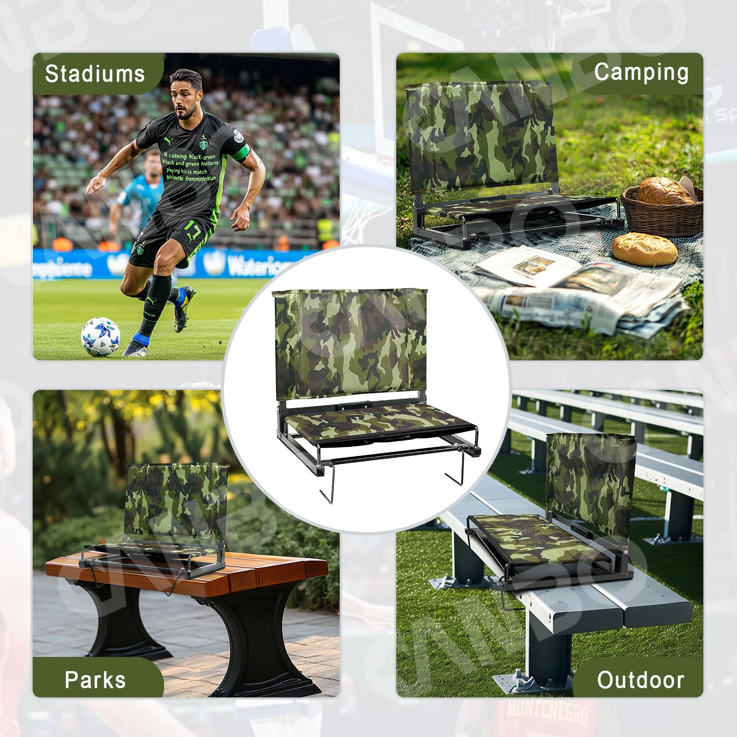 CANBO Sport Football Foldable Bleacher Chairs Seat Portable Outdoor Stadium Seats