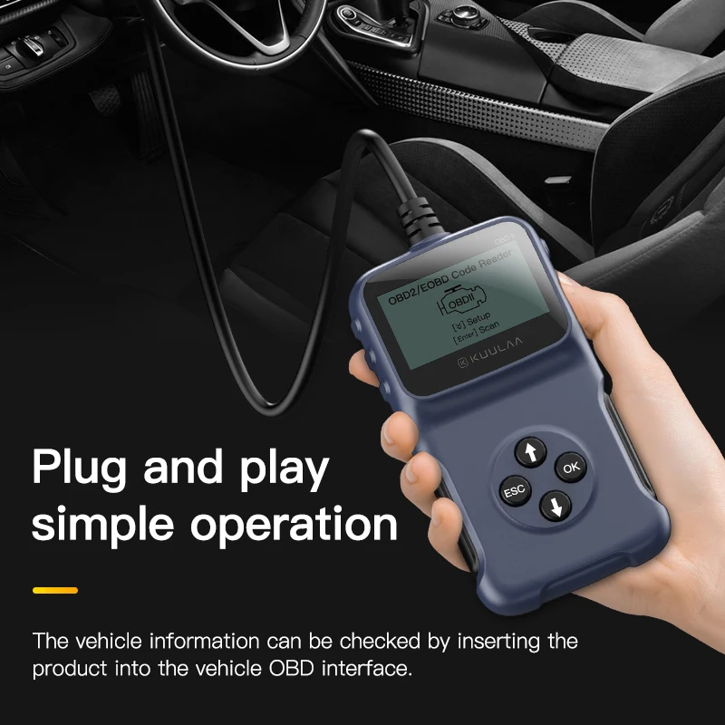 KUULAA Small Portable Scanner 2 Car Diagnostic Scanner Diagnostic Tool Code Obd2 For Car