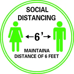 Wholesale keep safe distance floor stickers keep social distance waterproof vinyl pvc floor sticker on the public ground
