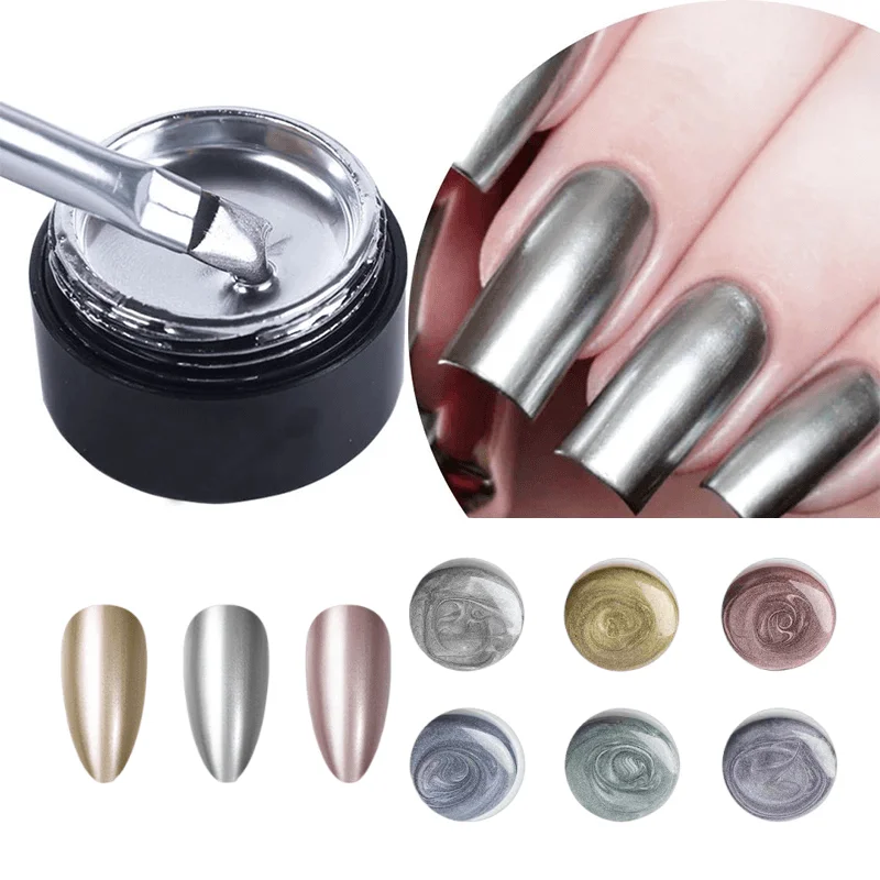 Low Moq Non-wipe Nail Gel Polish Full Color 5ml Soak-off Non-toxic Metallic Painting Gel