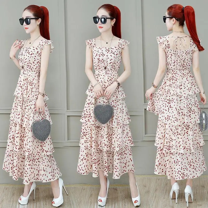 
Polka dot chiffon shirt female dress summer 2021 new Korean style waist slim French chiffon shirt dresses 