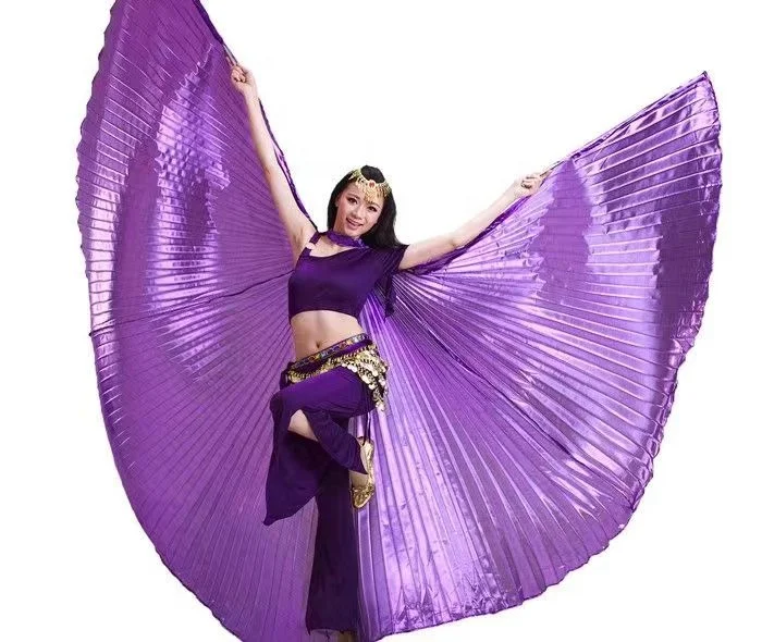 Belly Dance Isis Wings with Sticks for Adult Women Belly Dance Costume Angel Wings for Halloween Carnival Performance
