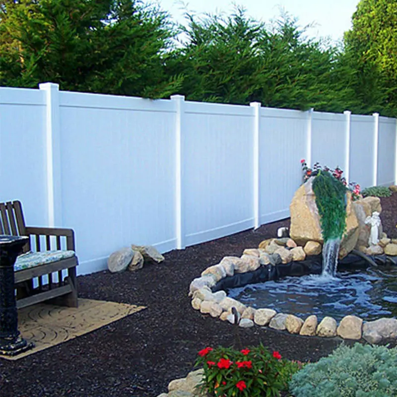 6ft x 8ft Custom Design High Quality Material Garden Outdoor White PVC Plastic Vinyl Privacy Fencing
