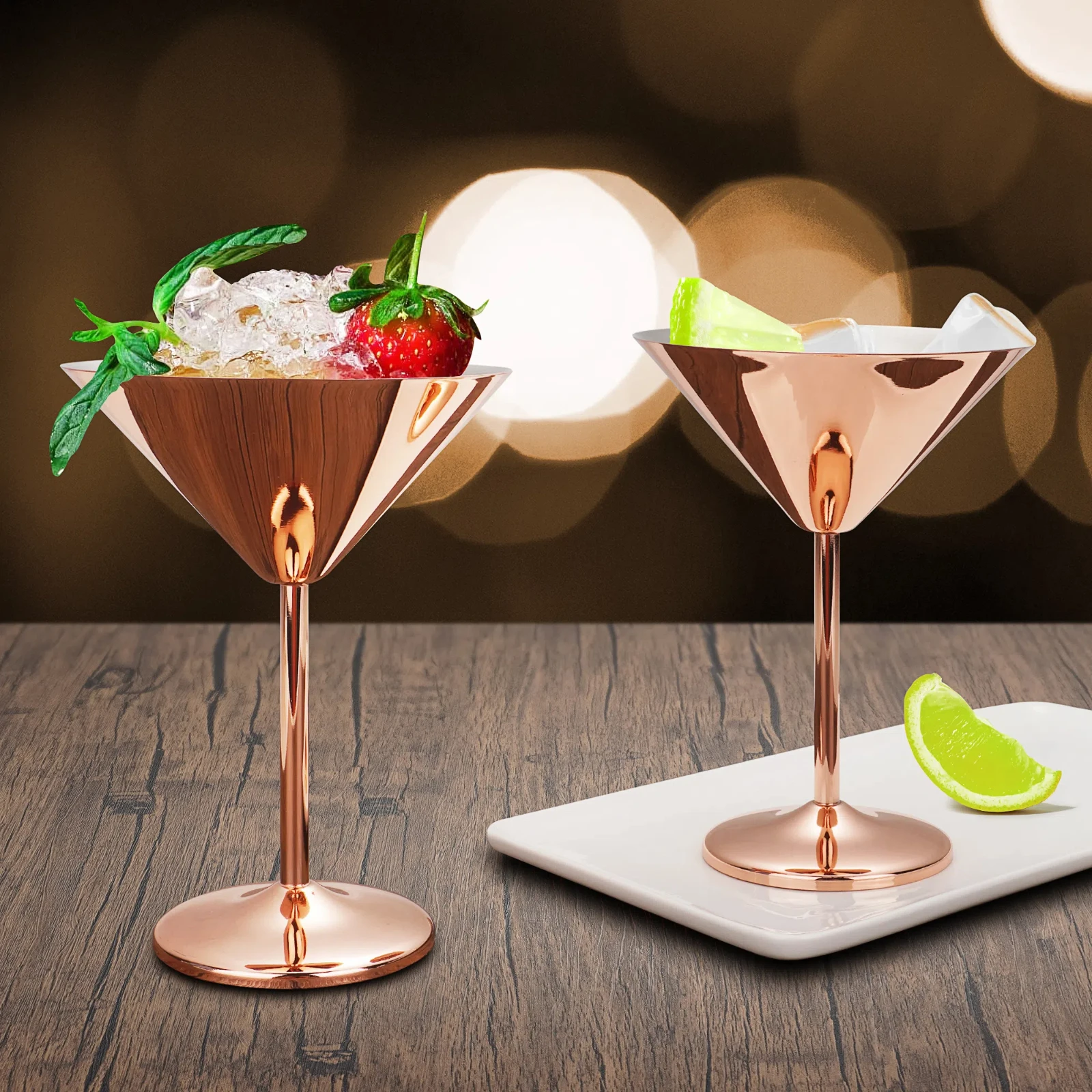 Party Wedding Metal Wine Glass Cocktail Cup 250 ml Martini Cups Stainless Steel Martini Margarita Cup Goblet