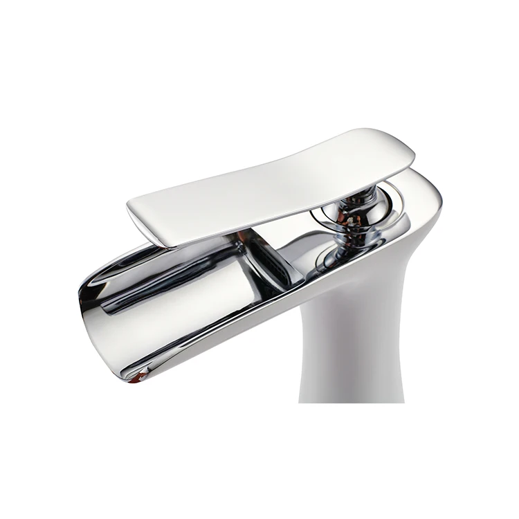 YUNDOOM OEM Washbasin Water Mixer Wholesale Bathroom Chrome White Deck Mount Musluk Factory Lavatory Washroom Brass Basin Faucet