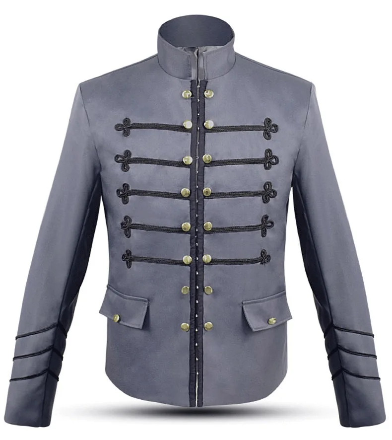 
Medieval Costume Court Lapel Buckled Tuxedo Dinner Jacket Men Women Slim Coat Magician Cosplay Halloween Carnival Suit 