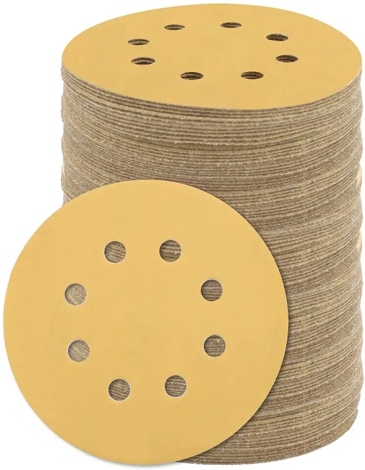 100pcs-set 1800pcs-carton 5 inch Sanding Discs 8-Hole Hook Loop for Orbital Sander Paper 220 Grit