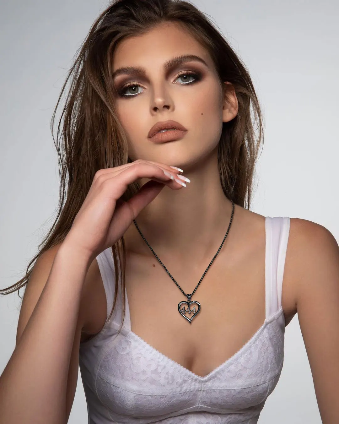 Merryshine Black Iron 925 Sterling Silver 111-999 444 Angel Numbers Heart Necklaces for Women