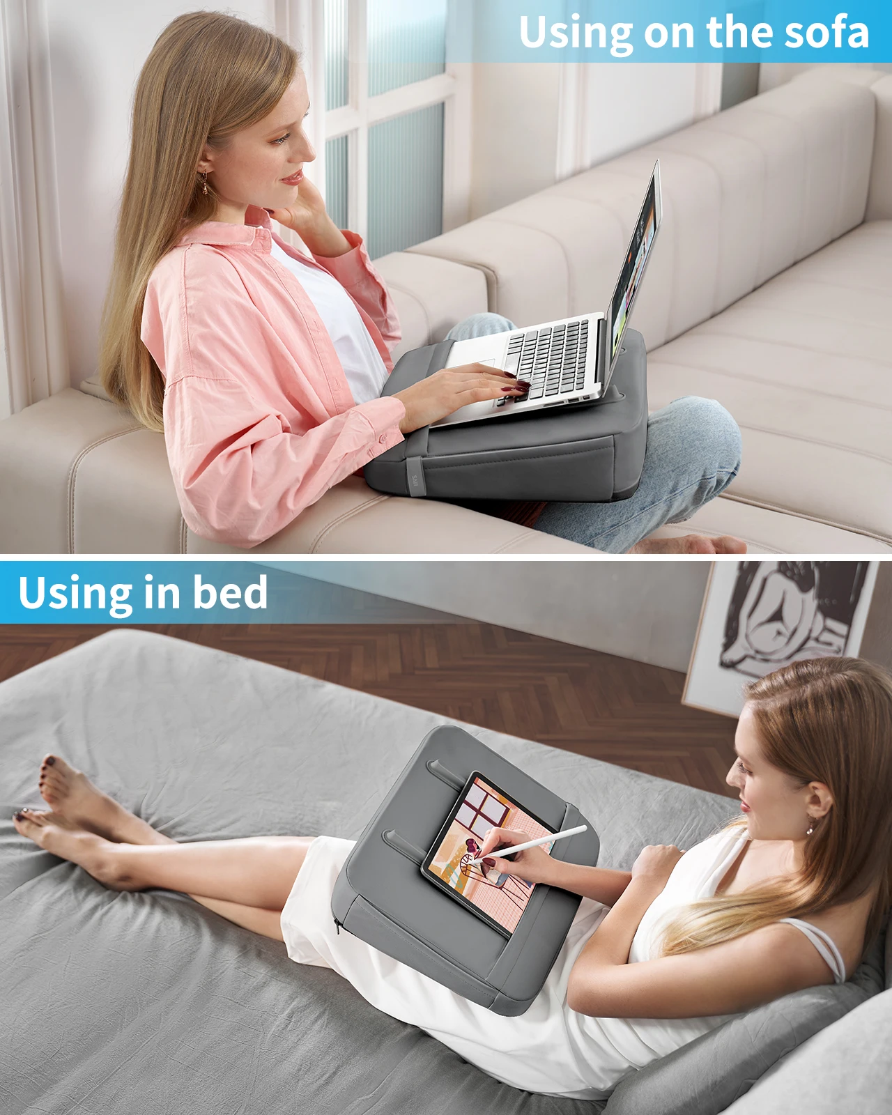 Оптовая продажа с фабрики новый ультралегкий круглая подставка SAIJI для ноутбука сумкой и внутренней охлаждающей подставкой губчатый стол поднос кровати