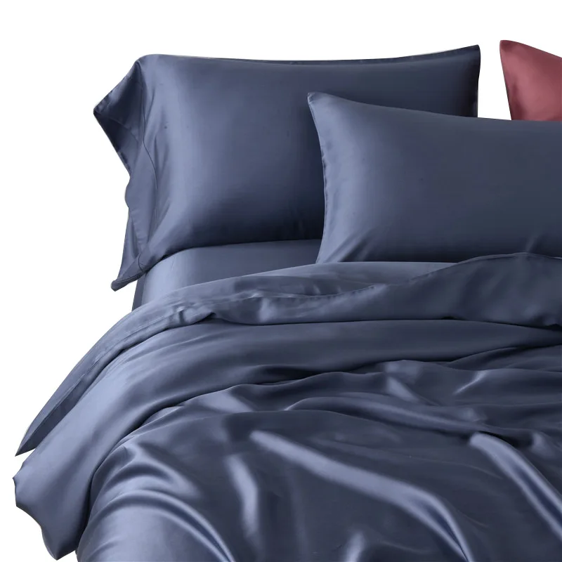 Manufacturer custom bamboo fiber satin dyed bed sheet bed pillow case quilt Bm300TC satin dyed