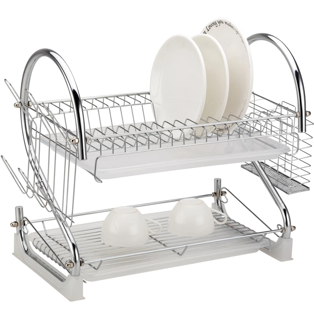 The Best and Cheapest desktop 2 tier iron kitchen dish bowl rack