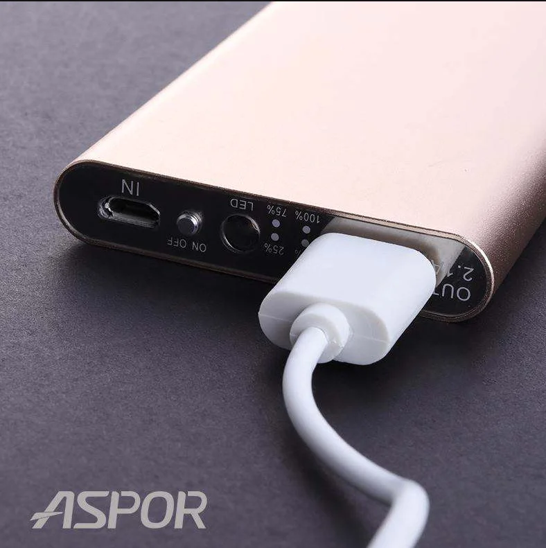 Shenzhen Aluminium Ultra Thin Portable Power Bank 6000 mAh Cute Power Bank