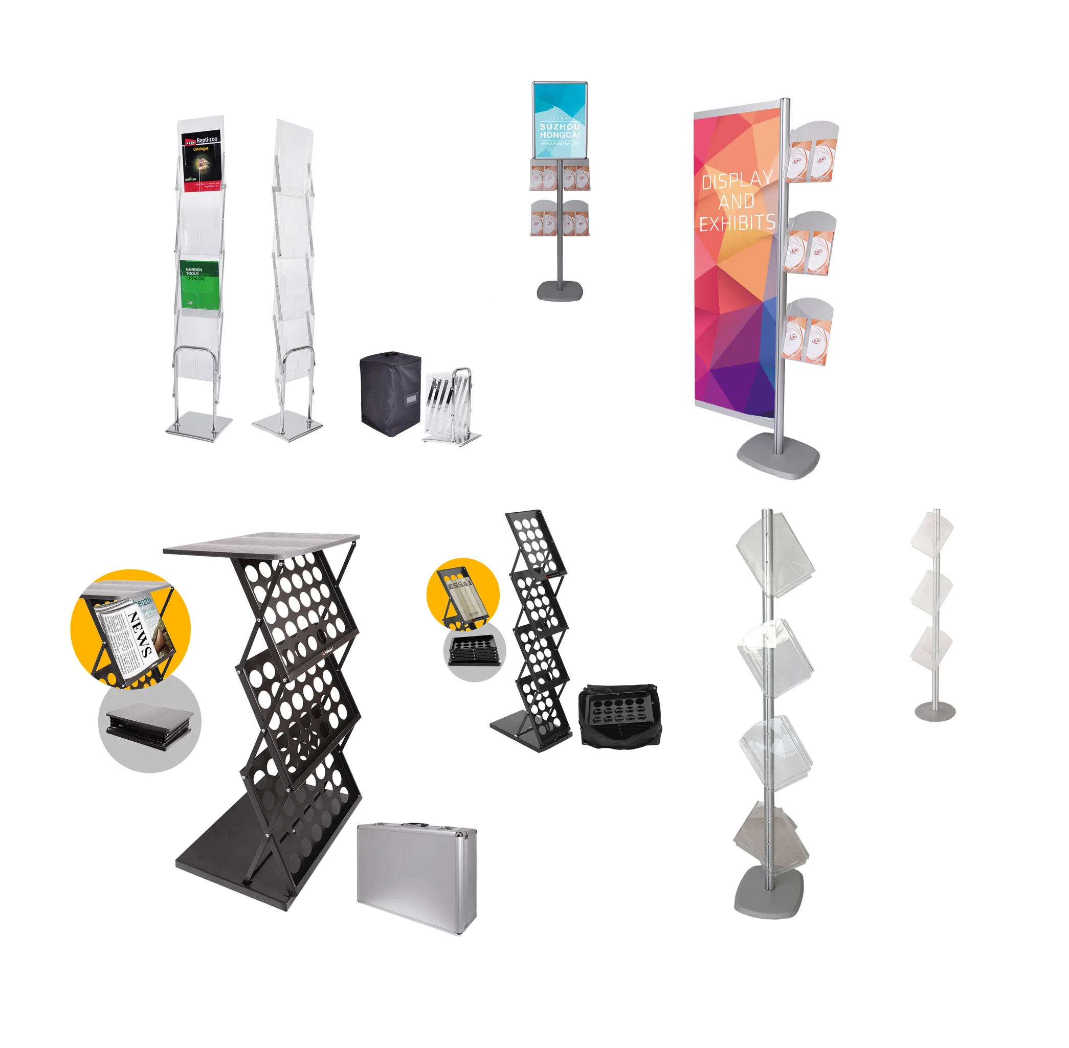 A4 Acrylic holder Custom letter size tier brochure holder Multifunction brochure holder with iron base  plastic