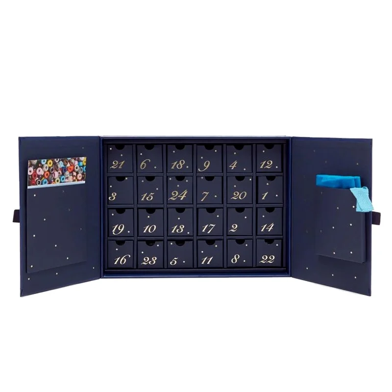 2023 New Arrival Hot Selling Custom Size Logo Printed Manufacturer ECO-friendly Printed Christmas Advent Calendar Box