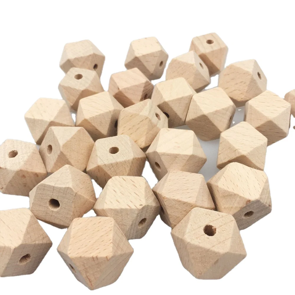 Бусины шестигранные из бука, 20 мм, 30 мм